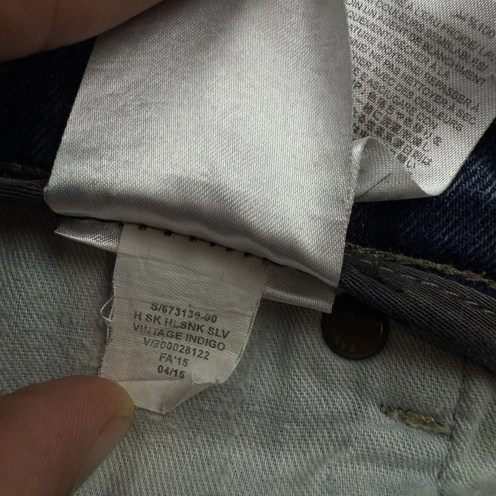 Banana Republic Selvedge Jeans Mens 38x32 Skinny Indigo Blue Denim Distressed
